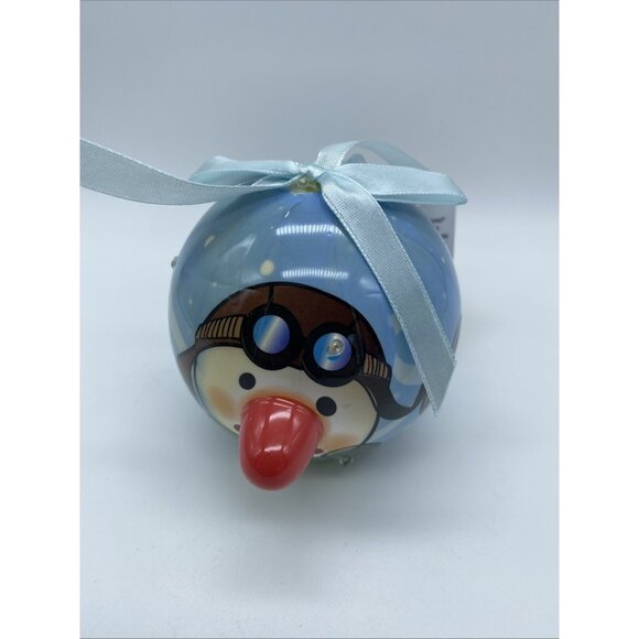 Twinkling Treasures 3D Blinking Christmas Ornament Born Aviation Pilot 3" Round - Picture 1 of 11